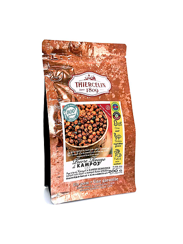 Kampot rode peper, gedroogde vruchten (steenvruchten), 200 g hersluitbare vershoudzak