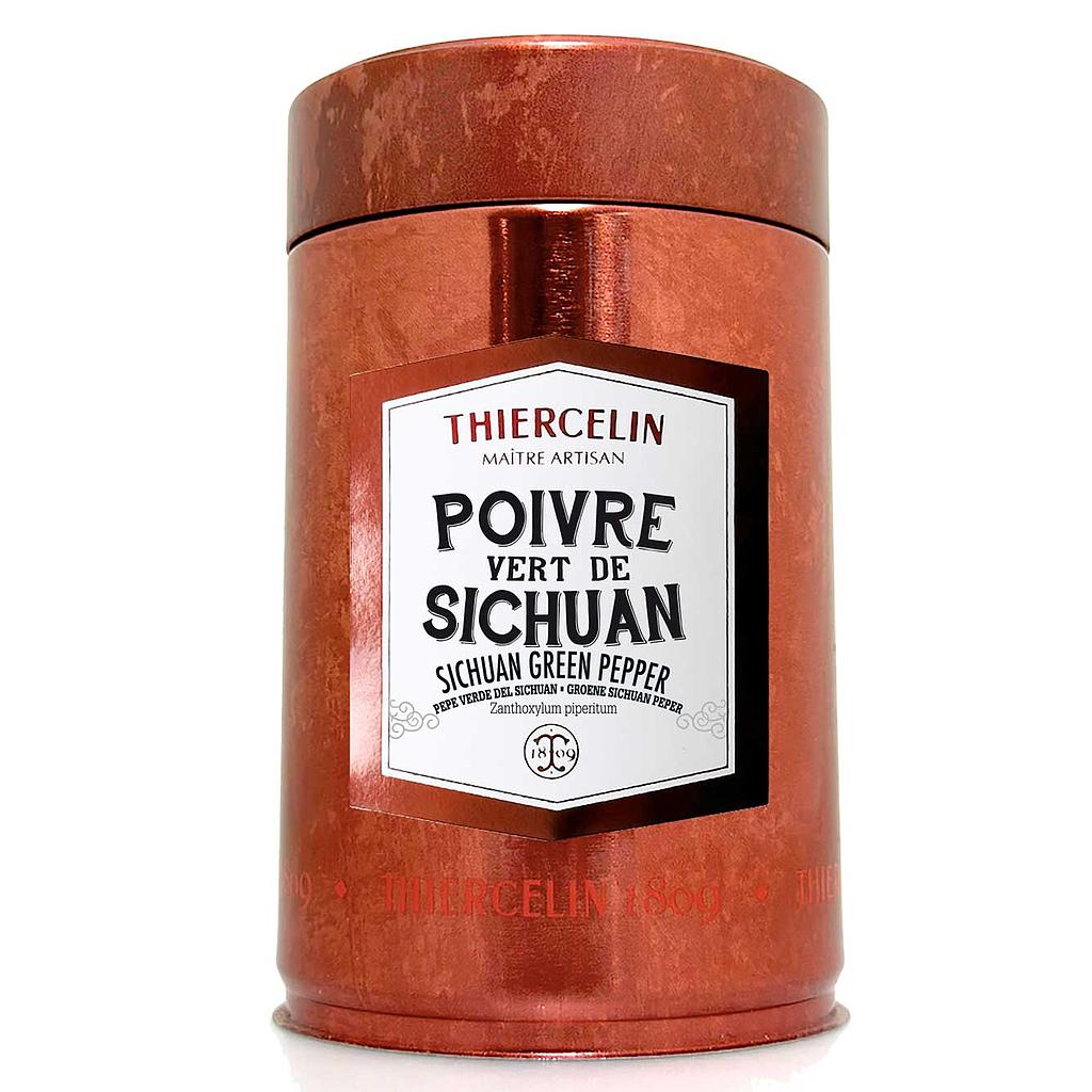 Pimenta-de-Sichuan verde, fruto seco (folículos), lata de metal, 70 g