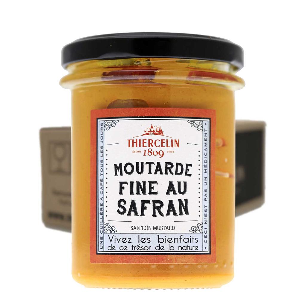 MOUTARDE AU SAFRAN, fine, aromatisée au naturel, bocal verre, Carton de 6 x 200 g