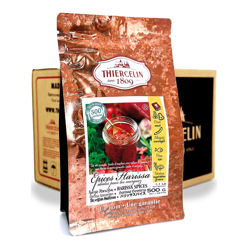 Harissa-Gewürzmischung, Pulver, wiederverschließbarer Frischebeutel, Karton mit 12 x 500 g