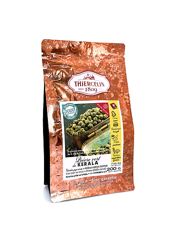 POIVRE VERT DE KERALA, grains, sachet fraîcheur refermable 200 g