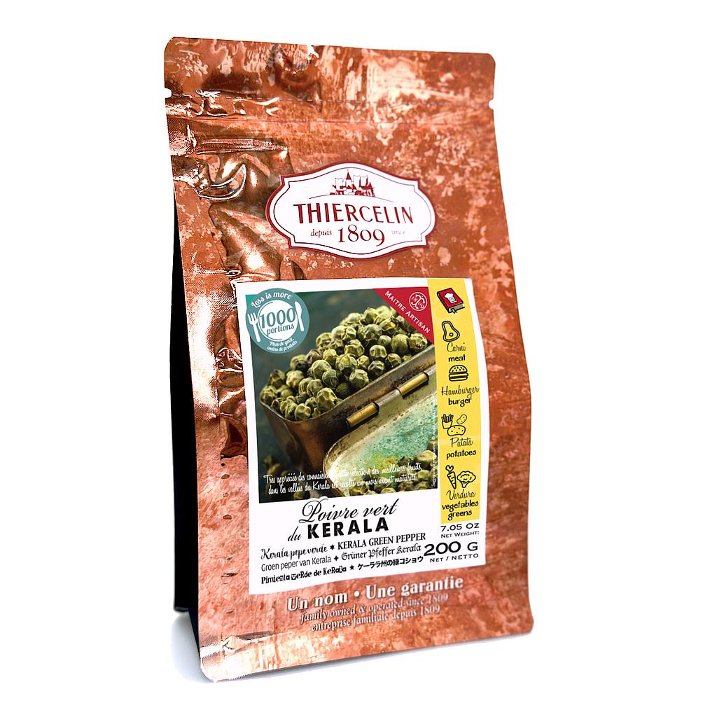 POIVRE VERT DE KERALA, grains, sachet fraîcheur refermable 200 g