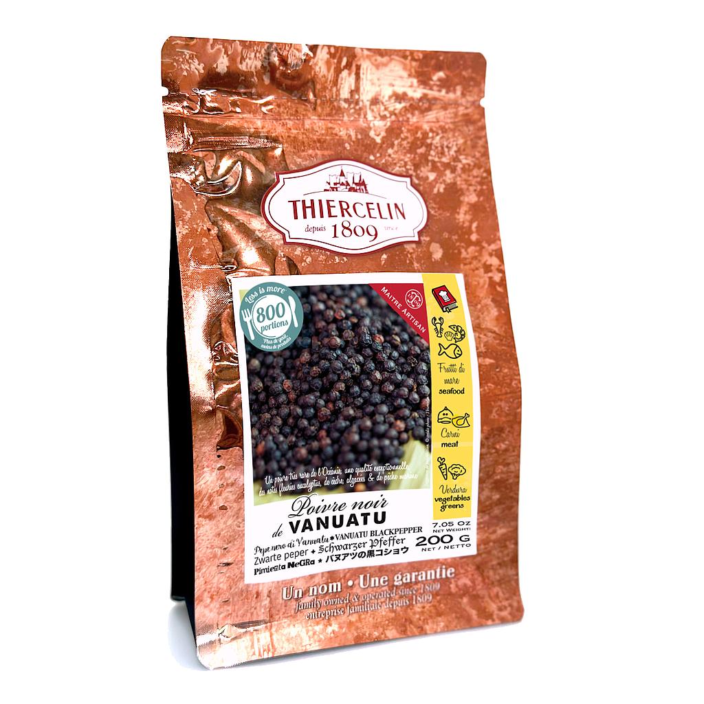 PIMIENTA NEGRA DE VANUATU, granos, bolsa de frescura resellable 200 g