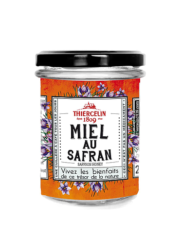 MIEL DE AZAFRÁN, miel aromatizada natural, tarro de cristal 225 g