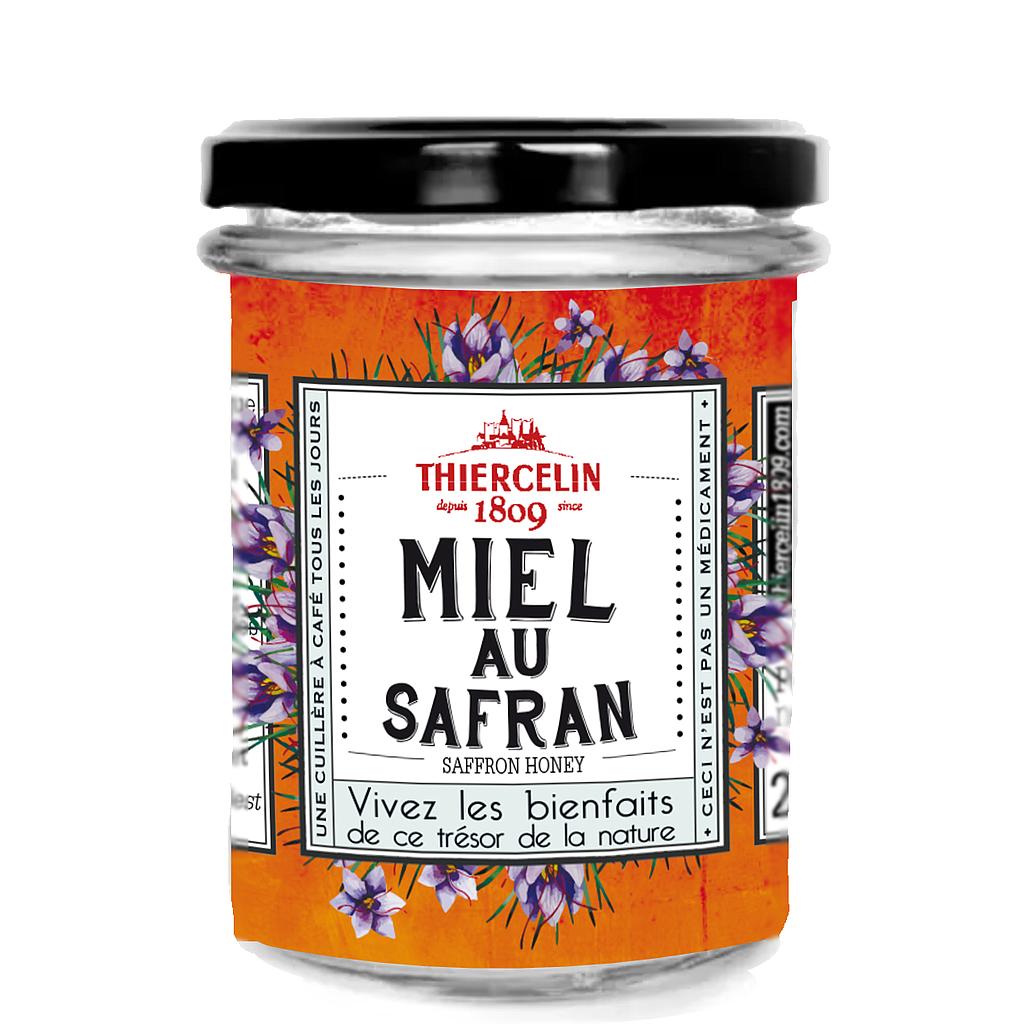 MIELE ALLO ZAFFERANO, miele aromatizzato naturalmente, barattolo di vetro da 225 g