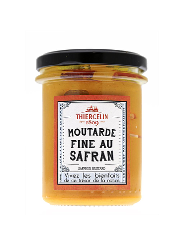 MOSTAZA AL SAFRAN, fina, aromatizada naturalmente, tarro de cristal, 200 g 