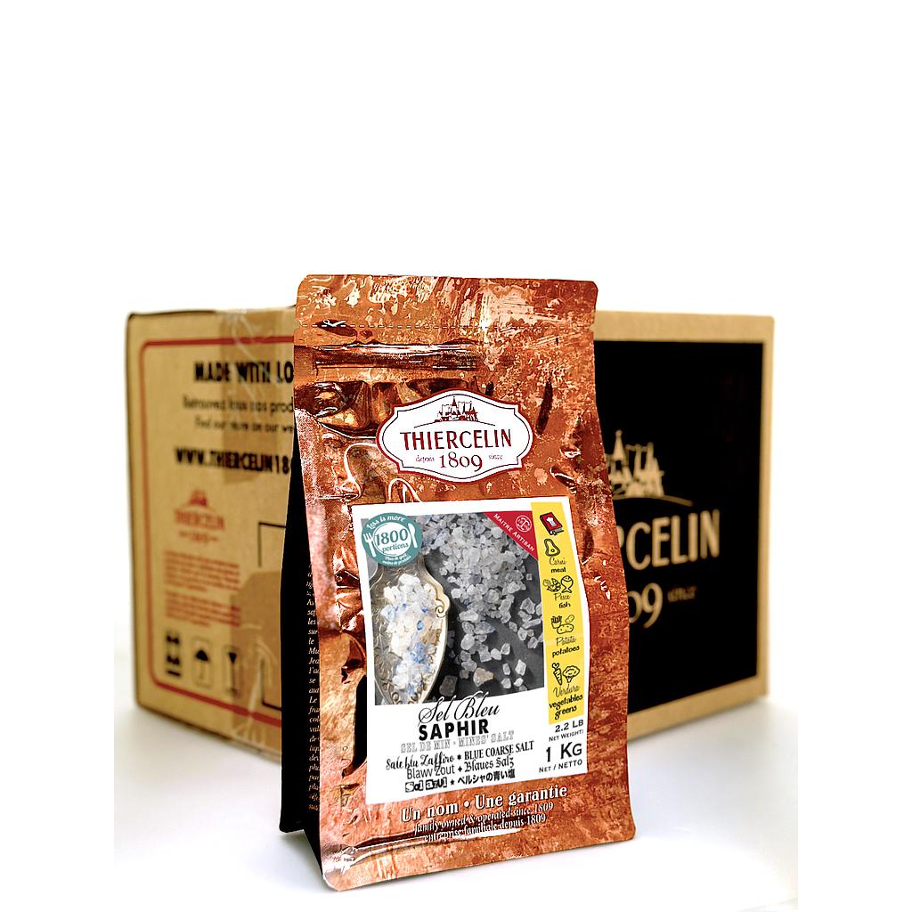 SALE BLU ZAFFIRO DI PERSIA, granuli, busta salvafreschezza richiudibile, scatola da 12 x 1 kg