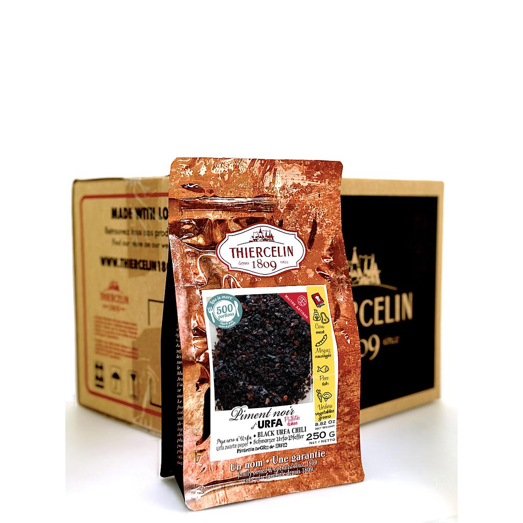 PIMENT NOIR URFA, paillettes, sachet fraîcheur refermable, Carton de 12 x 250 g