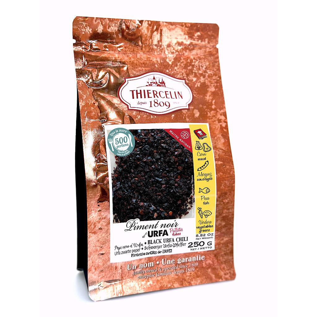 URFA BLACK CHILI PEPPER, crushed (flakes), resealable freshness lipbag 250 g