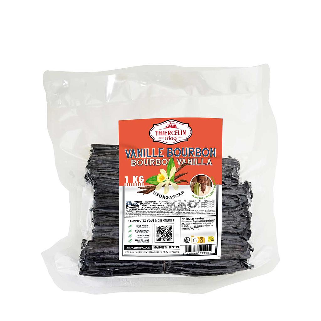 BOURBON VANILLA, vagens pretas não divididas, embaladas a vácuo, quilo a granel