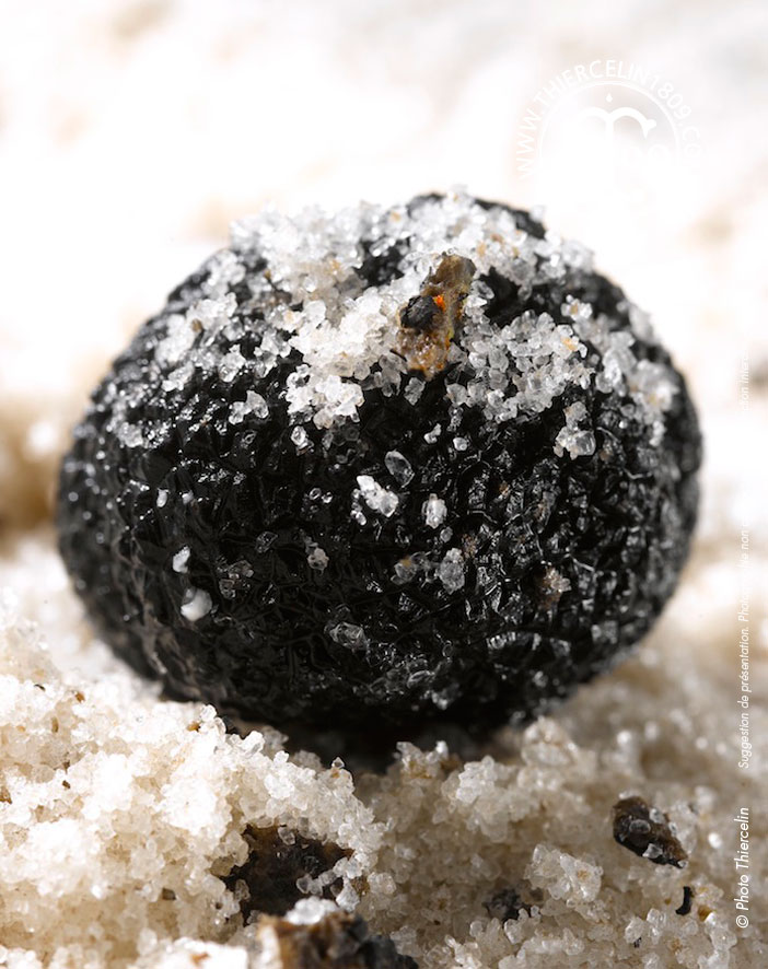 BLACK TRUFFLE SALT, Naturally flavored salt flakes with 6% black truffle (Tuber melanosporum), bulk (kg)