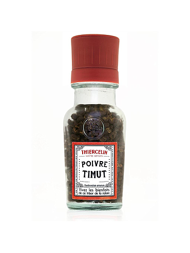 POIVRE TIMUT DU NÉPAL + GRINDER, fruits séchés (follicules), écrin en verre recyclé et son moulin en céramique 30 g