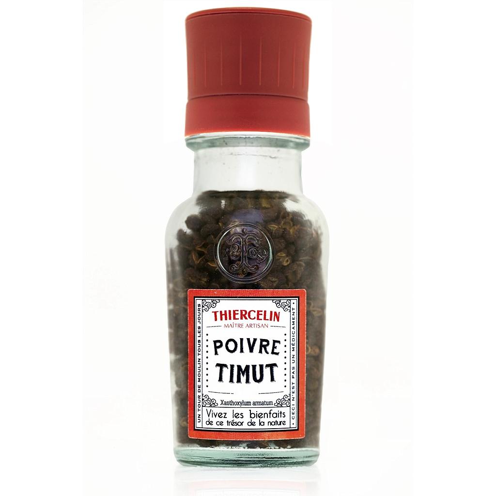 POIVRE TIMUT DU NÉPAL + GRINDER, fruits séchés (follicules), écrin en verre recyclé et son moulin en céramique 30 g