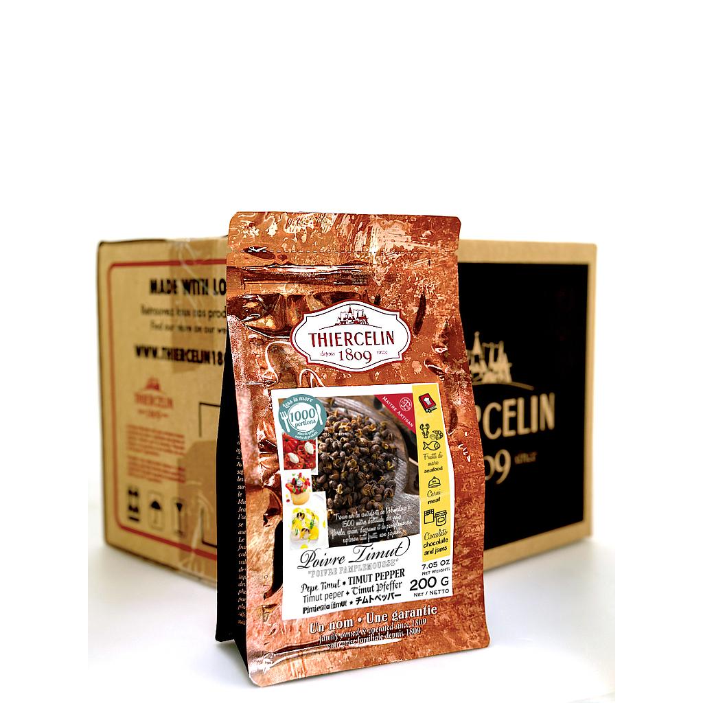 TIMUT-PFEFFER AUS NEPAL, getrocknete Früchte (Bollikel), wiederverschließbarer Frischebeutel, Karton à 12 x 200 g