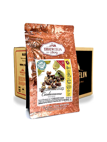 Semi di CARDAMOMO, sacchetto salvafreschezza richiudibile, cartone da 12 x 250 g
