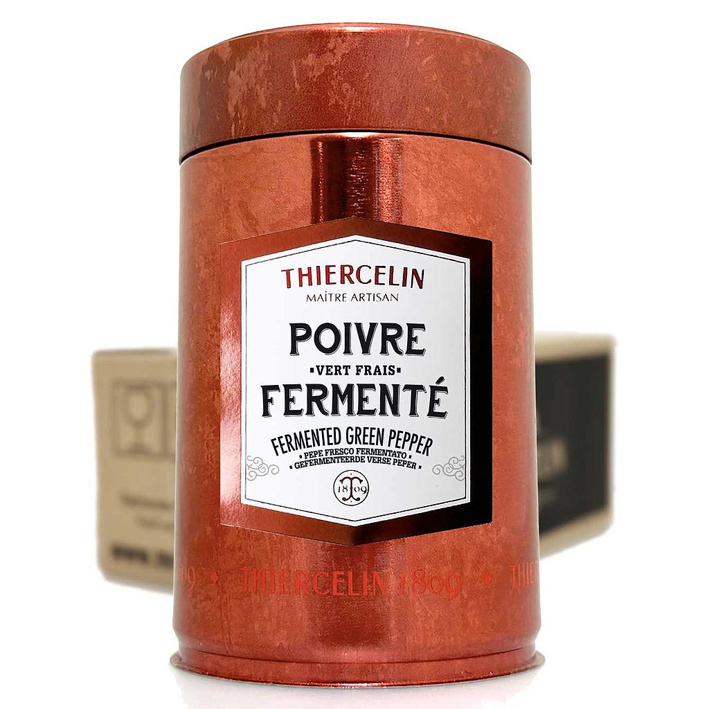 Pimienta fresca fermentada, fruto entero (drupas), lata metálica, caja de 12 x 50 g