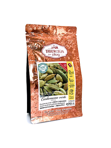 CARDAMOME VERTE, capsules entières, sachet fraîcheur refermable 200 g