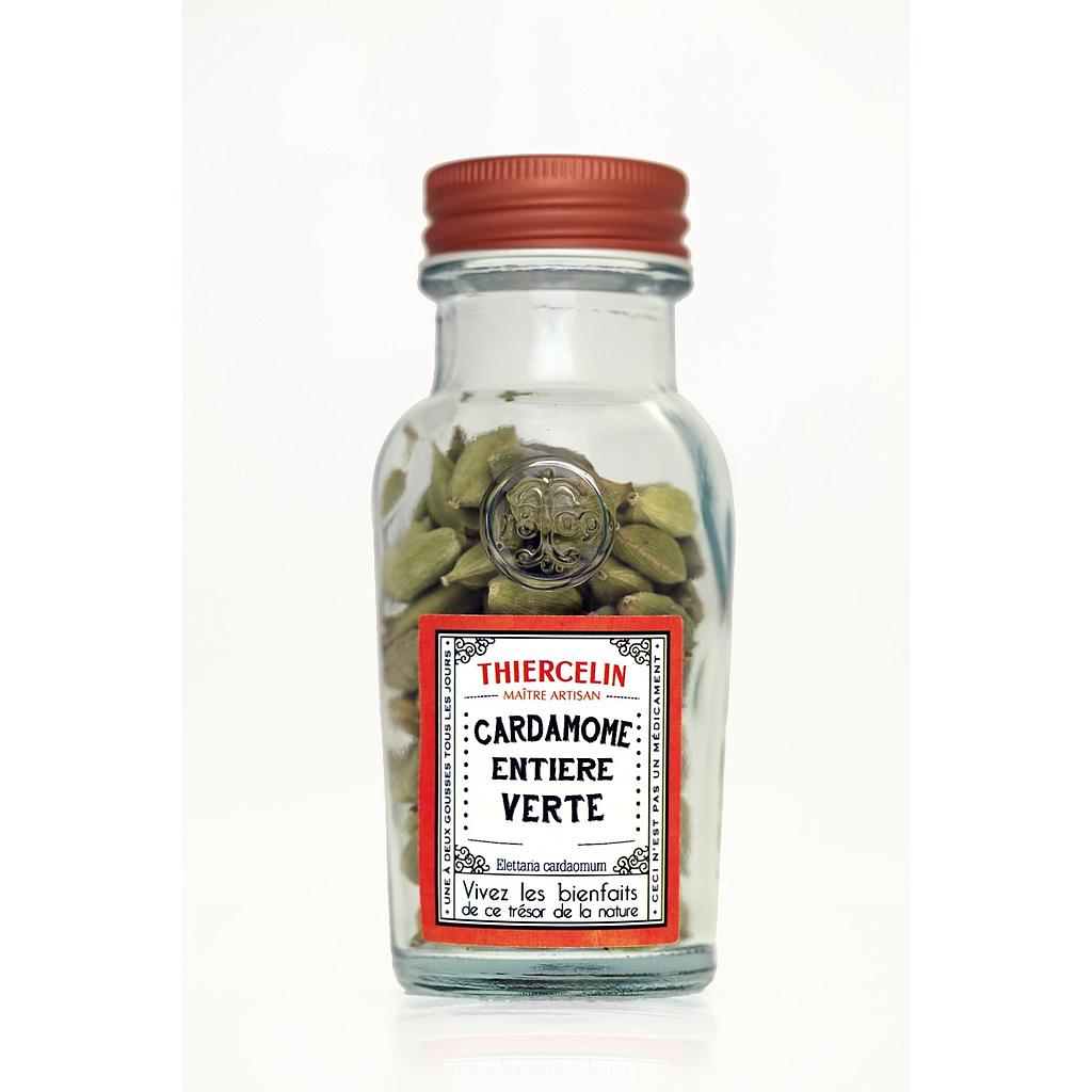 CARDAMOMO VERDE, cápsulas enteras, estuche de vidrio reciclado 45 g