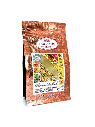 PHARAON DUKKAH®, gemalen kruidenmix, hersluitbare vershoudzak 500 g