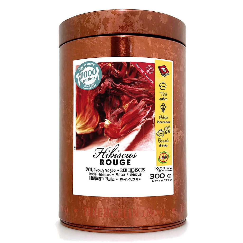 HIBISCO ROJO, flores secas, caja metálica 300g