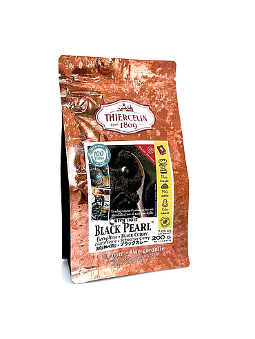 ZWARTE CURRY BLACK PEARL®, kruidenmix in poedervorm, hersluitbare vershoudzak 200 g