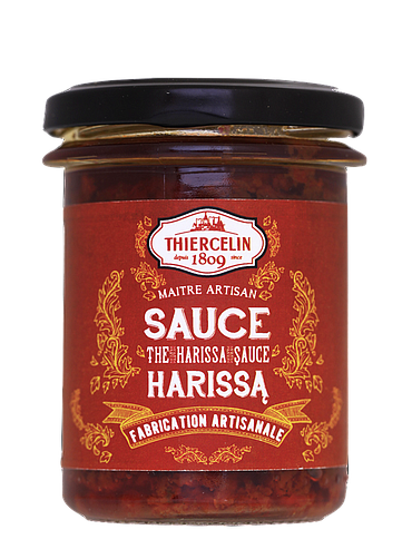 HARISSA-SAUCE MIT ROSE, handwerkliche Sauce mit einem Hauch Rose, hausgemacht, 170 g Glas
