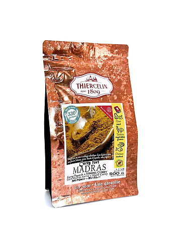 SCHARFES MADRAS CURRY, Gewürzmischung Pulver, wiederverschließbarer Frischebeutel 500g