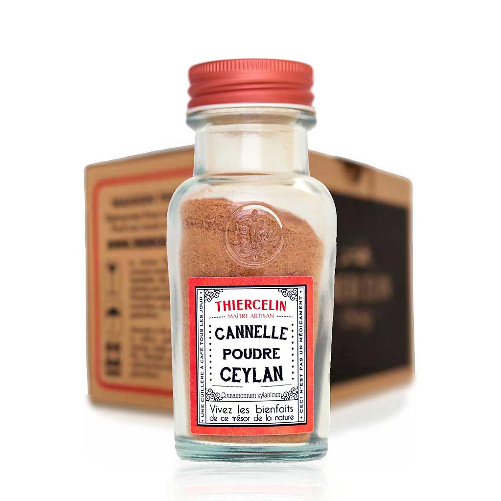 CANELA DE CEYLAN, polvo, tarro de vidrio reciclado, Caja de 6 x 40 g