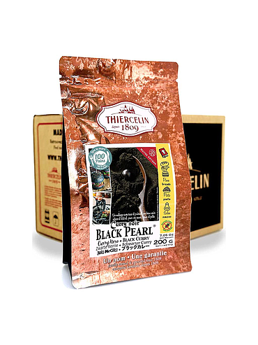 CURRY BLACK PEARL®, kryddblandning i pulverform, återförslutningsbar färskhetspåse, kartong med 12 x 200 g
