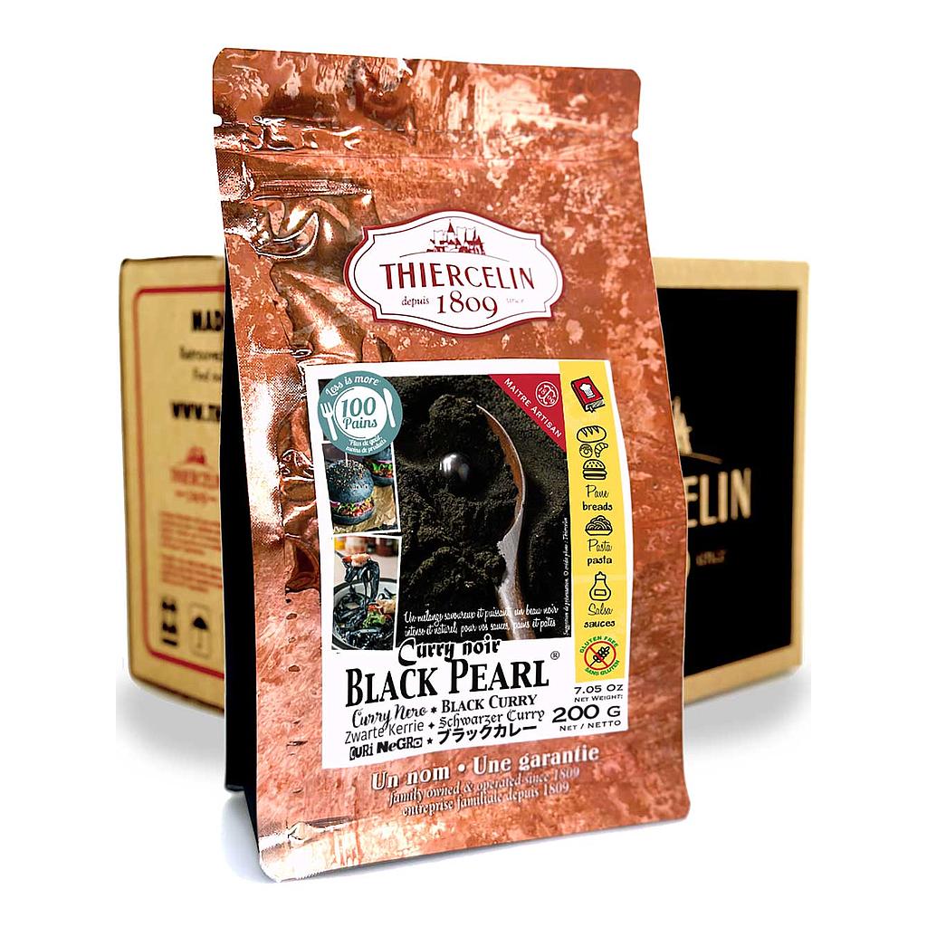 CURRY BLACK PEARL®, spice mix powder, freshness reclosing zip bag, Carton of 12 x 200 g