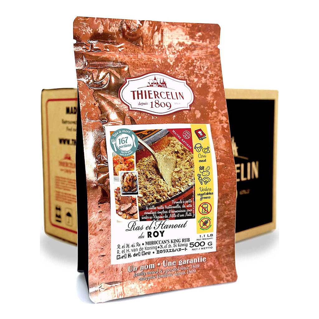 RAS EL HANOUT DU ROY, gemalen kruidenmengsel, hersluitbare vershoudzak, doos van 12 x 500 g