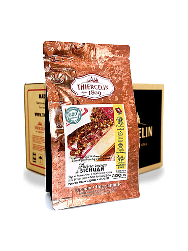 SICHUAN RED PEPPER, dried fruits (follicles), resealable zip bag, Carton of 12 x 200 g 