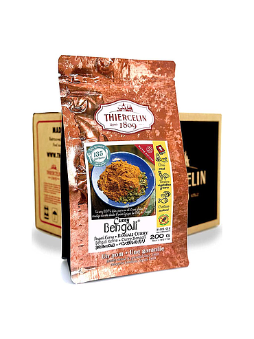 CURRY BENGALI®, mélange d'épices en poudre, sachet fraîcheur refermable, Carton de 12 x 200 g