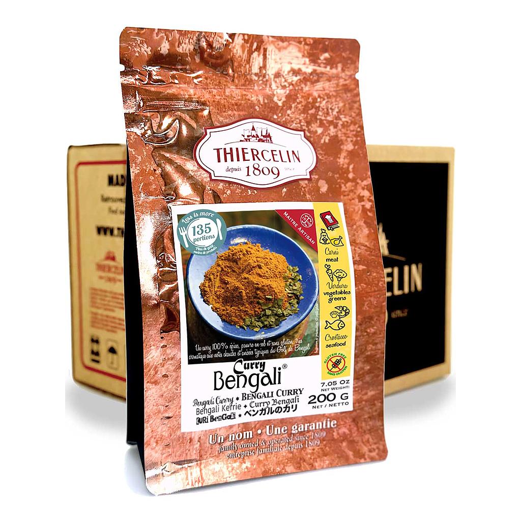 CURRY BENGALI®, kruidenmengsel in poedervorm, hersluitbare zak voor optimale versheid, doos met 12 x 200 g