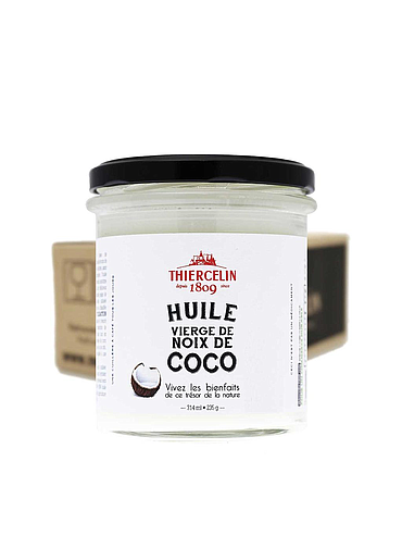 ÓLEO DE COCO, virgem, primeira prensagem, frasco de 314 ml, Caja 6 x 235 g