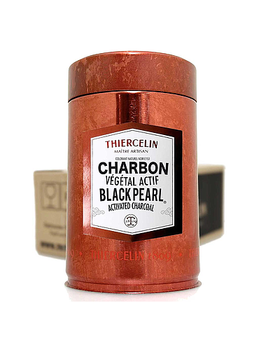 BLACK PEARL® PLANTAARDIGE HOUTSKOOL, natuurlijke zwarte kleurstof E153, metalen blik, doos van 6 x 40 g