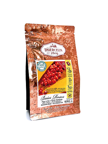 BAIES ROSES (dit Poivre du Pérou), drupes déshydratées, sachet fraîcheur refermable 250 g