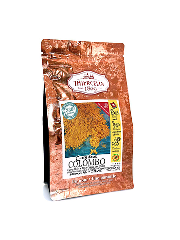 MILD CURRY COLOMBO, kryddblandningspulver, fräschör, återförslutningsbar zip-påse 500 g