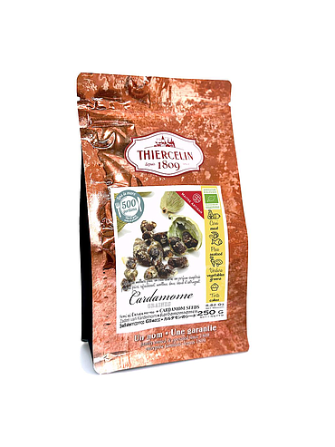 ORGANIC CARDAMOM, seeds, from organic farming, reclosable zip bag 250 g 
