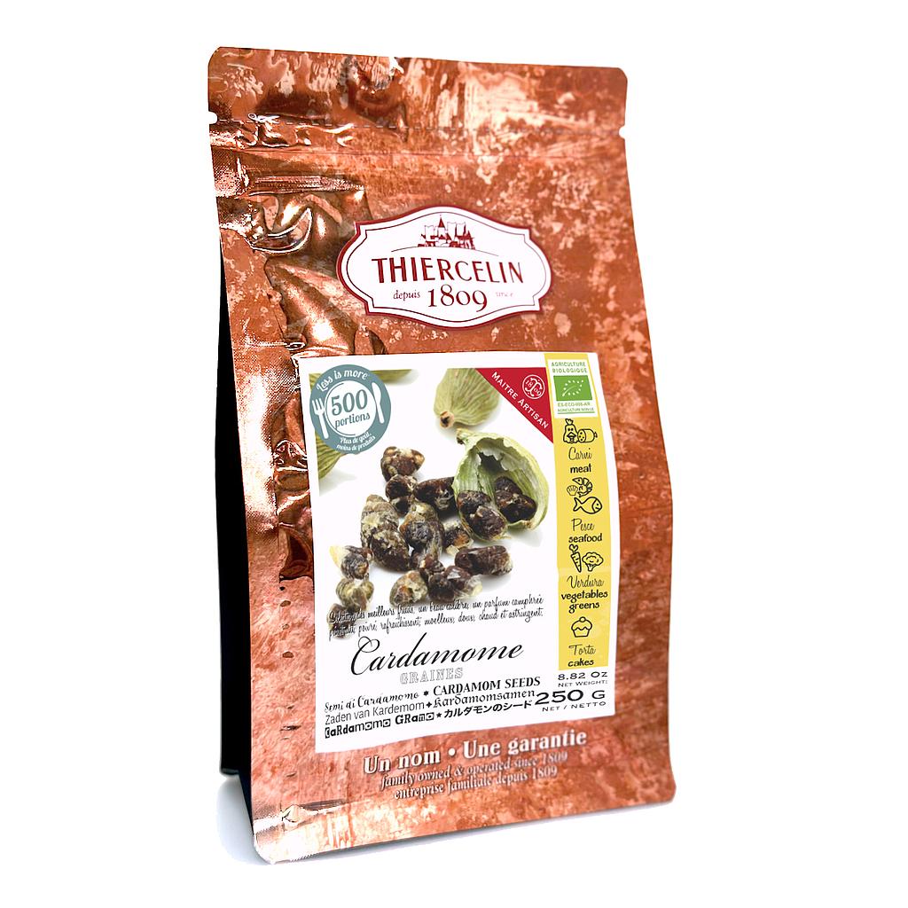 ORGANIC CARDAMOM, seeds, from organic farming, reclosable zip bag 250 g 