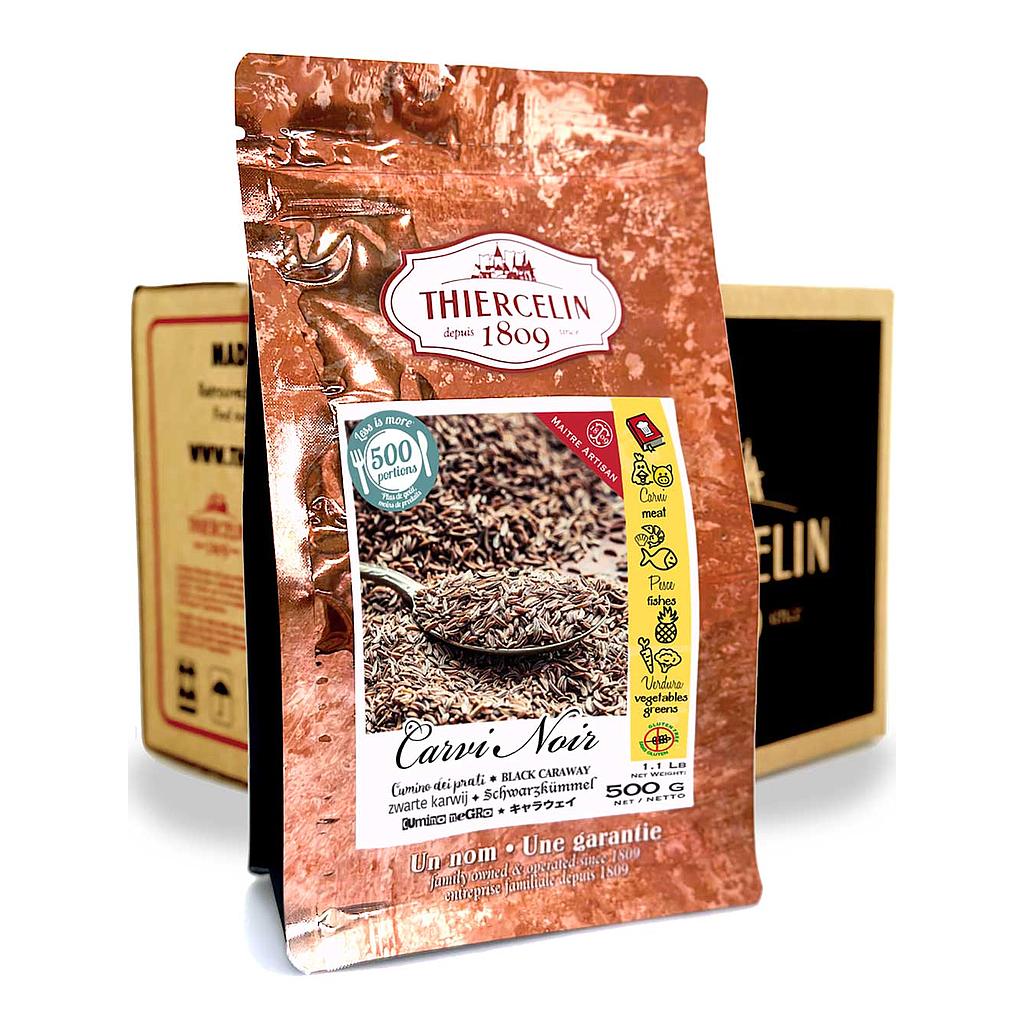 BLACK CARAWAY, seeds, reclosable zip bag, Carton of 12 x 500 g