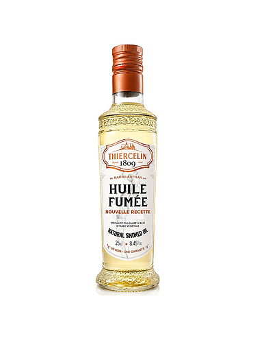 GEROOKTE OLIE, vloeibaar, fles met geïntegreerde schenktuit 25 cl
