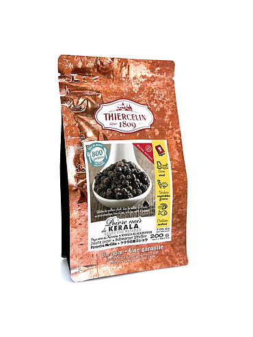 PIMENTA-DO-REINO PRETA DE KERALA, grão, saco de frescura reutilizável 200 g