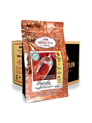 Paprika in polvere, busta richiudibile per preservarne la freschezza, confezione da 12 x 500 g