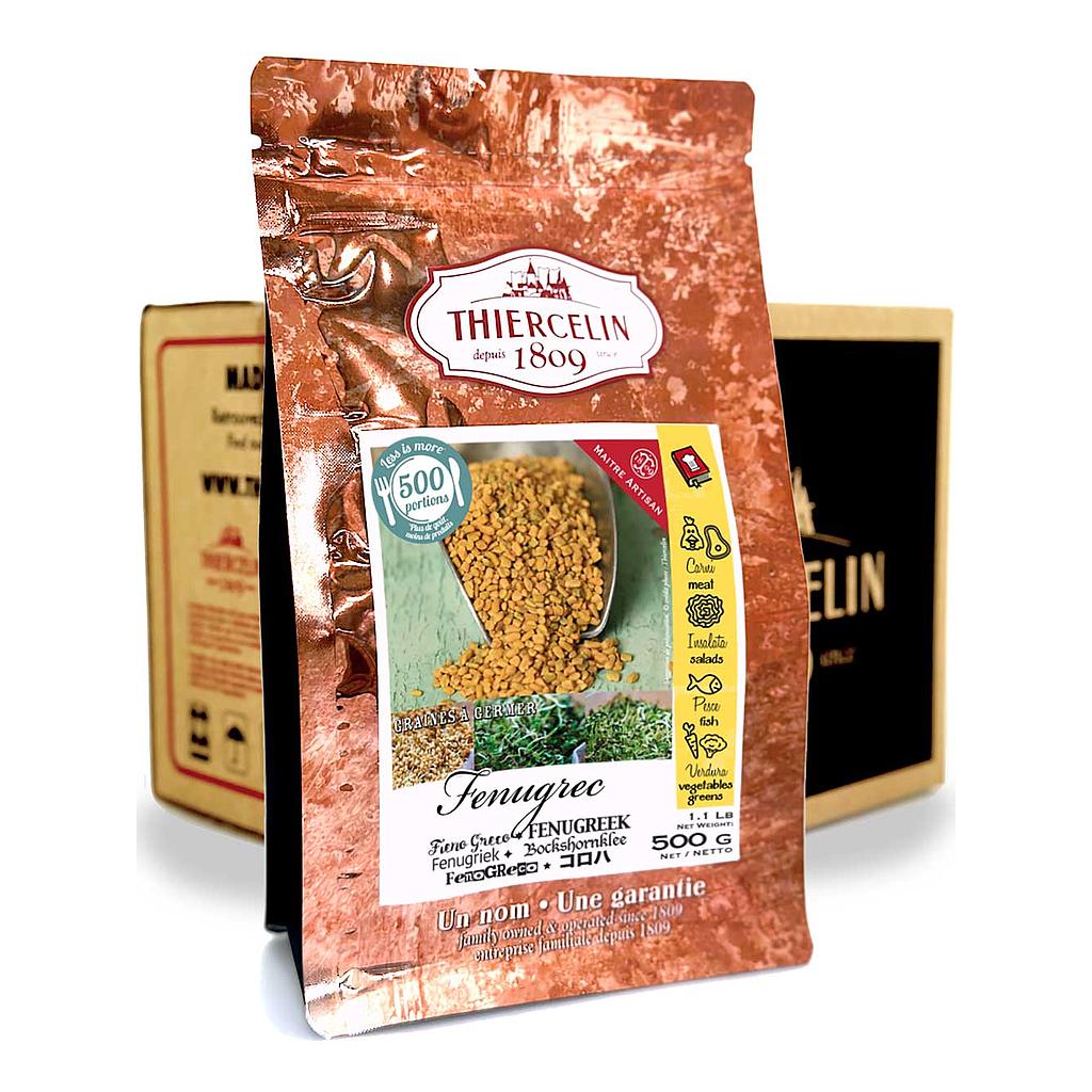 FENUGREC, graines, sachet fraîcheur refermable, Carton de 12 x 500 g