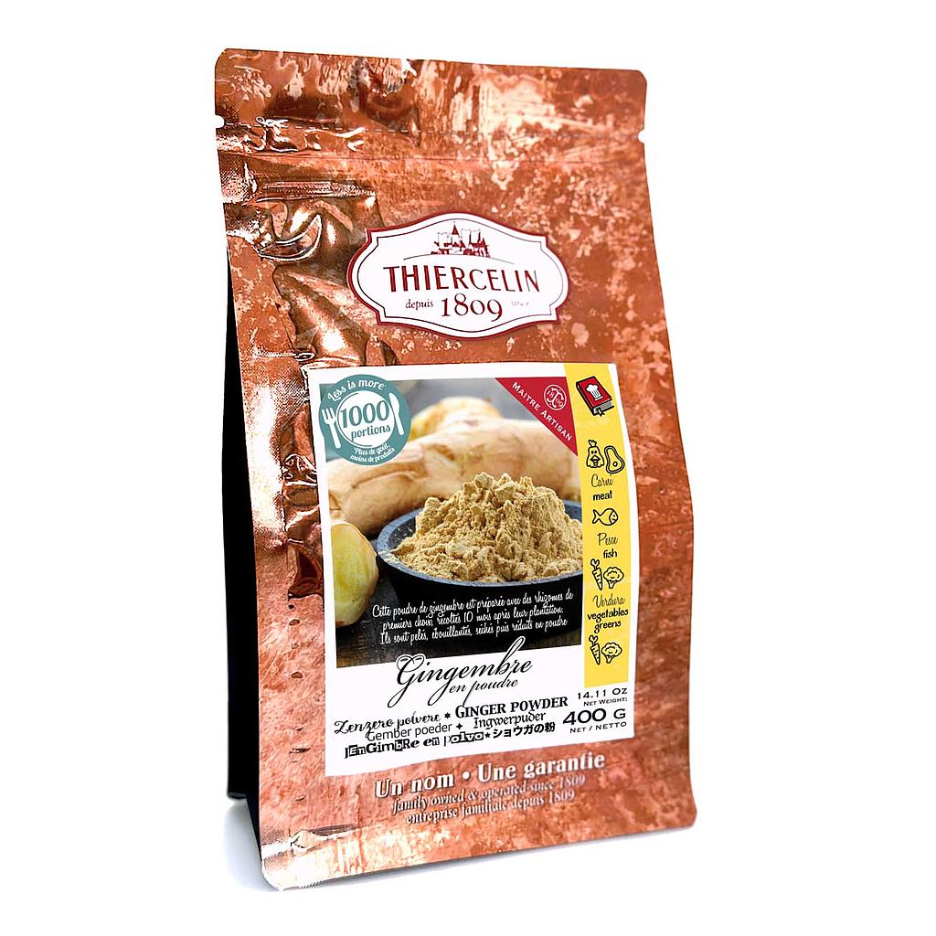 Gengibre em pó, embalagem hermética para conservação, 400 g