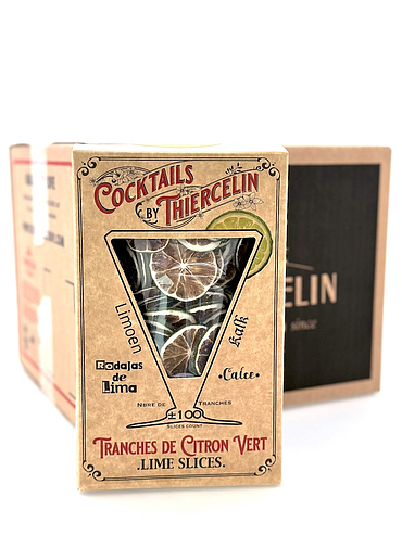 CITRON VERT, tranches séchées pour boissons et décors sucrés, boîte carton, Carton de 12 x 200 g