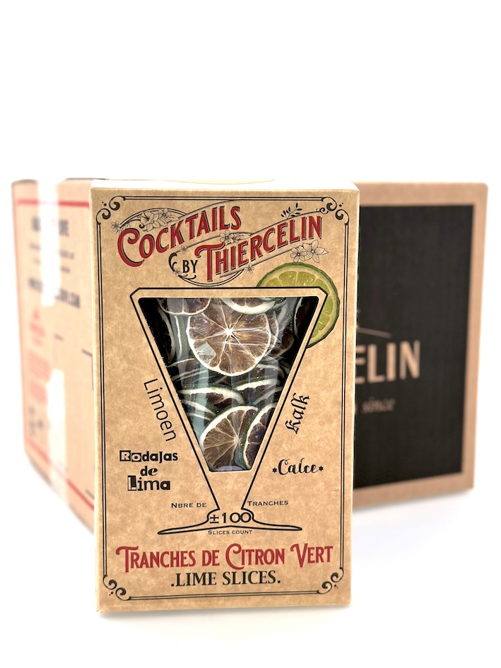 CITRON VERT, tranches séchées pour boissons et décors sucrés, boîte carton, Carton de 12 x 200 g