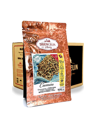 CUMIN, fruits séchés (diakènes), sachet fraîcheur refermable, Carton de 10 x 500 g