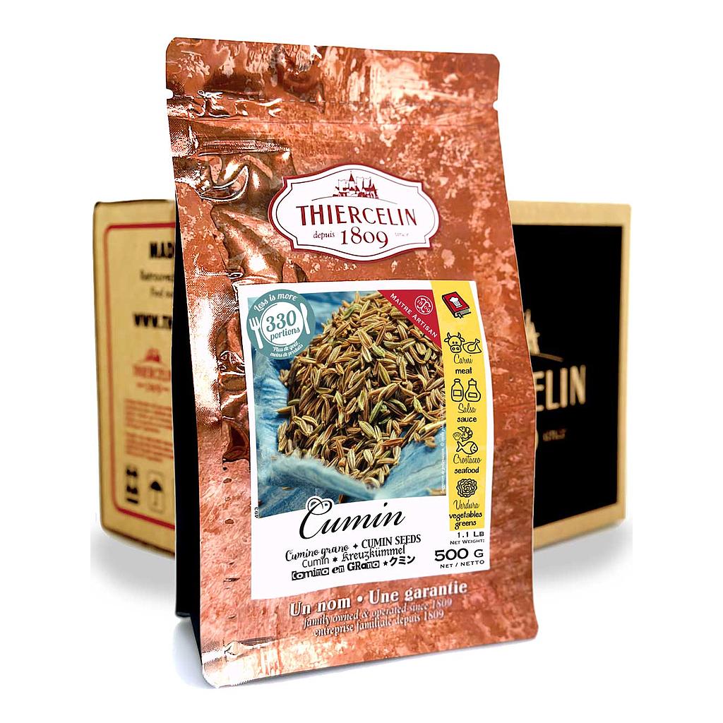 CUMIN, fruits séchés (diakènes), sachet fraîcheur refermable, Carton de 10 x 500 g